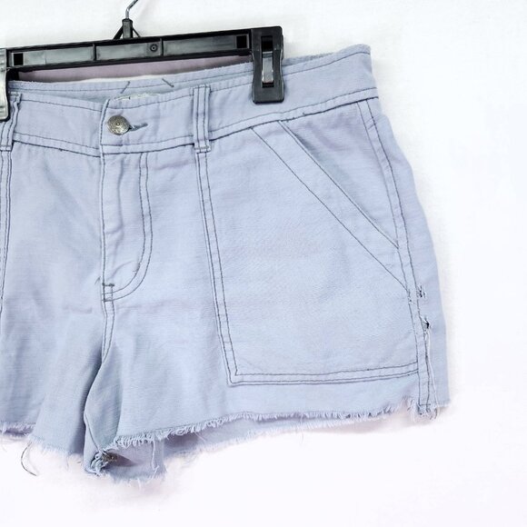 Free People Chino Shorts Womens Size 8 Cotton Gray Raw Fray Hem - Picture 11 of 12
